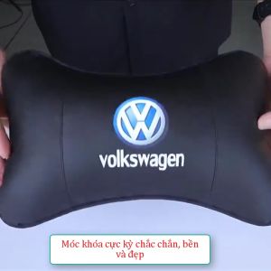 Gối Tựa Đầu Ô Tô Da PU Cao Cấp Thoáng Khí Chống Đau Mỏi Cổ Vai Gáy - Gối Tựa Đầu Gắn Ghế Ngồi Ô Tô Có Logo Theo Hãng Xe