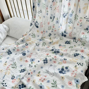 Pure Cotton Double Layer Gauze Baby Blanket Soft Non-fluorescent Bedding for Infants And Adults Summer Absorbent Skin-friendly