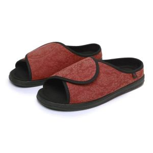 FECHENG 2024 Men Women Diabetic Slippers Adjustable Closure Memory Foam House Shoes Open Toe Extra Wide Width Adjustable shoes Size 35-42