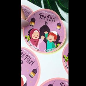 Mencetak Sticker Label Bulat Idul Fitri & Stiker Lebaran Toples