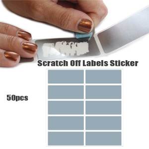 50Pcs Scratch Off Labels Sticker For Party Activity Favors Stationery Sticker
