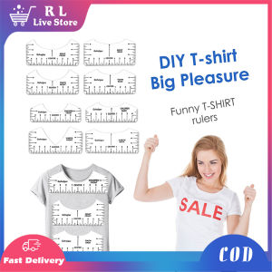 8pcs Tshirt Ruler Guide Set V-Neck/Round T-Shirt DIY Template Alignment Tool For T Shirt Clothing Design Children Youth Adult