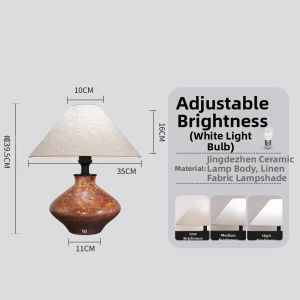 Abotu | Creative Retro New Chinese Style Ceramic Desk Lamp