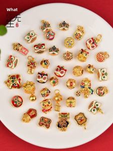 สร้อยข้อมือ DIY ลูกปัดรูปเสือดาวทองสีทองสำหรับทั้งชายและหญิง เครื่องประดับแฟชั่น เครื่องประดับโลหะผสม ลูกปัดตกแต่ง ลวดลายสัตว์