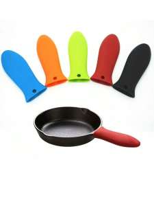 Silicone Pan Handle Heat Insulation Sleeve Thickeneded Cast Iron Pan Skillet Frying Pan Non-Slip High Temperature and Anti-Scaldi