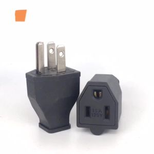 Black 125v 15a Nema L5-15P L5-15R US Female Male Connector USA Triprong Power Outlet Wiring Electrical Receptacle AC Socket Plug