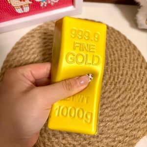 ZXZ | New Simulate Gold Brick Fidget Toys Squishy Elastic Realistic Gold Bar Funny Stress Anxiety Relief Game Squeeze Prank Toy Gift