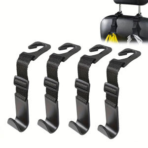 4Pcs Car Hook For Car Rear Seat Back Hooks Headrest Hanger Clip Universal Adjustable Holder Storage Car Interior Accessories