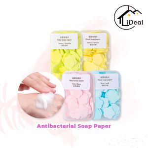iDeal Home Antibacterial Portable Soap Paper Travel Disposable Hand Soap Flakes Mini Soap Hand Washing Sabun Kertas Cuci Tangan