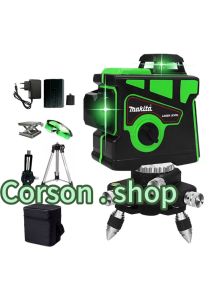 Makita การวัดด้วยเลเซอร์ 12 บรรทัด 3D 360 แนวนอนและแนวตั้งระดับเลเซอร์สีเขียวประสิทธิภาพสู Laser Level แถม แว่นตา + กล่อง เครื่องวัดระดับเลเซอร์ เลเซอร์ 3 มิติ เลเซอร์ระดับ 12 เส้น 360 องศา กล่อ