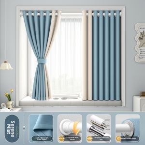 WEILAISHI | No-Drill Easy-Install Adjustable Curtains Small Window