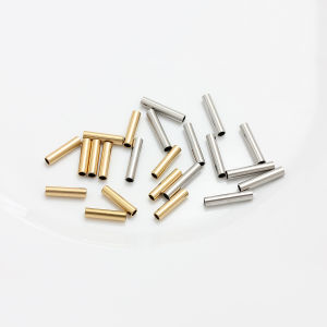 Non-Fading 18K Gold Titanium Steel Straight Tube Beads Necklace Material Accessories DIY Parts Smooth Surface Small round Tube