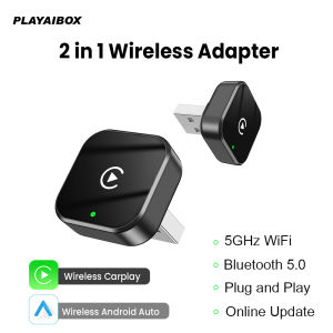 2In1 Wired to Wireless Carplay Dongle Android auto Adapter Auto Connection Bluetooth Wifi OTA Update Plug and Play Universal