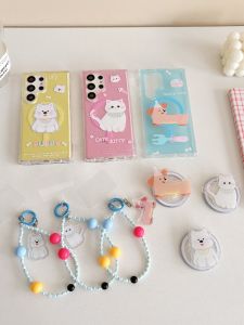 Cute Butterfly Knot Phone Case for GalaxyS25 S24Ultra S24PLUS S23/S23+ S23Ultra Full Cover Anti-Fall Protection Cat Dog Design