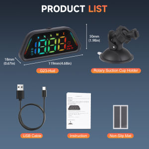Universal 360 Mount Display Modes Diverse Color Real-Time MPH/KMH Conversion Enhanced GPS Car HUD Speedometer For All Vehicles