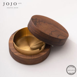 Creative Wooden Smoke Ashtray Real Wood Living Room with Cover JOJOS L PD Send Walnut Wood Home Use Festive Gifts