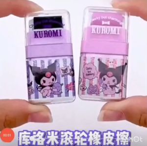 [Ready Stock] Sanrio Roller Eraser Double-Headed Cute Kuromi Cinnamoroll Kitty  Pochacco School Kawaii Stationery Rubber Pemadam