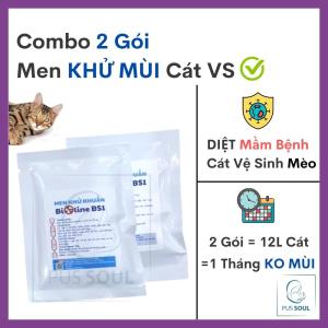 Combo 2 Gói - Men Khử Mùi Cát Vệ Sinh Mèo Bioline 30g Khử Khuẩn Mầm Bệnh Có Hại - Hàng VN Chất Lượng Cao