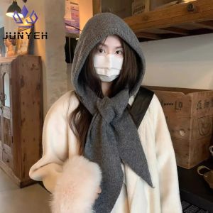 Mũ Len Nữ Mùa Đông Chất Liệu Polyester Có Mũ Trùm Đầu Khăn Quàng Cổ Ấm Áp Mũ Trùm Đầu Kiểu Balaclava Mũ Trùm Đầu Thông Thường Dành Cho Thời Tiết Lạnh