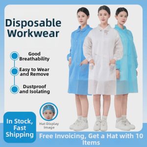 LENIHALC | Disposable Nonwoven Isolation Protective Lab Coat For Food Factory