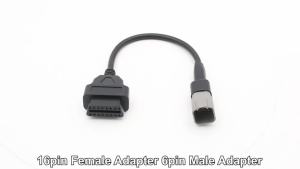 For BRP ATV UTV 6 Pin to 16 Pin OBD2 Adapter Cable for Can-Am Sea-Doo ATV UTV Motorcycle Diagnostic Scanner Extension Tool