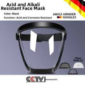 Acid and Alkali Resistant Full Face Mask with Clear Vision Splash Protection