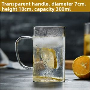 Transparent Glass with Handle Heat-Resistant Scented Tea Cup Tea Cup Coffee Cup Filter Liner Office Cup Elegant Cup Thickened