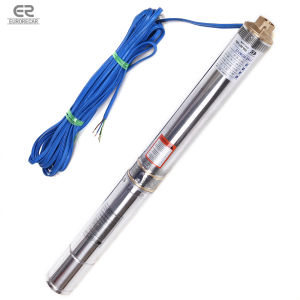 EURORECAR 220V 60Hz Stainless Steel Deep Well Pump 4inch Multi-Stage Submersible Impeller Water Pump 2HP 387Ft 25GPM