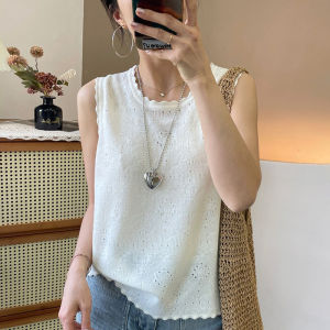 LUQIAN | Plus Size Lace Crochet Tank Top Summer Wear Inner and Outer Knitted