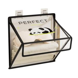 Bathroom Waterproof Foldable Storage Rack Clothes Bag Organizer Modern Style PVC Material No Drilling Required Wall Mounted