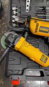 DeWALT 2 in 1 Combo Kit: Angle Grinder and Impact Drill Set with Discs Drill Bits and Hard Case