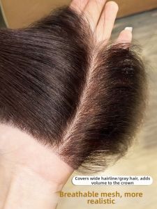 HHfashion | Natural Puffy Hair Thickening Topper For Women Real Hair Conceal Gray Lightweight Seamless