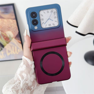 Gradient Color For Magsafe Magnetic Hinge Protection Hard Plastic Phone Case for Huawei P50 Pocket S 2 Nova Flip Back Cover