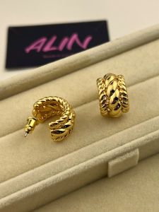 Retro ยุโรปและอเมริกา Twist โลหะ Hairpin ต่างหู Golden เดินทาง หลากหลาย เรียบหรู แฟชั่นเครื่องประดับอุปกรณ์เสริม