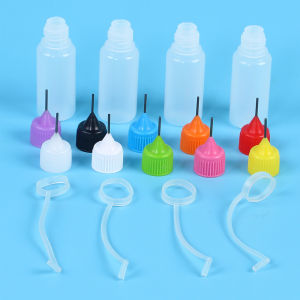 Precision Tip Applicator Bottle 10ml 4 Needle Tip Squeeze Bottles and 10 Tips for Acrylic Painting DIY Quilling Paper Craft