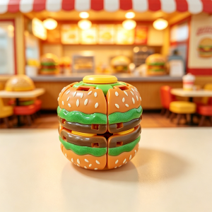 Durian Burger Spinner Ball Fidget Toy Food Shape Rotating Hand Spinner Sensory Stress Relief Toy Anti‑Anxiety Desktop for Adult