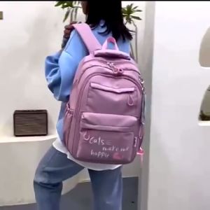 Tas Ransel Sekolah Anak Perempuan Laki-Laki Karakter Cats Rangsel Wanita Korea Backpack Multifungsi