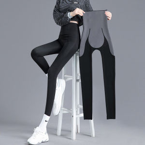กางเกงโยคะทรงพอดีตัวเอวสูง ทรงตรง ผ้าไนลอนผสม ดีไซน์ลายฉลาม กางเกงขายาวทรงเข้ารูปสำหรับฤดูใบไม้ผลิ