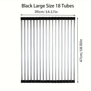 Stainless Steel Drying Rack Foldable Sink Rack Mat Fruit & Vegetable Draining Rack Dining Table Heat Insulation Pad