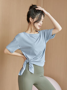 Womens Loose Fit Short Sleeve T-Shirt Quick Dry Breathable Ultra Light round Neck Yoga Fitness Running Spring Summer Sportswear