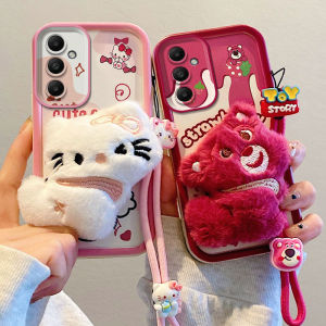 Hot Phone Case Samsung Galaxy A06 A16 A26 A15 A25 A35 A55 LTE 5G 4G New Cute Fashion Hello Kitty Frog Patrick Stereoscopic Plush Doll Anti-fall Casing with Lanyard 2025