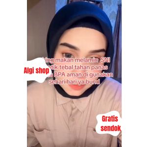 Promo Gratis sendok Piring Makan melamine bulat cekung kembang tebal dan bebas BPA