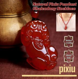 Natural Pixiu Pendant Chalcedony Necklace Mens And Womens Crystal Pendant Bring Lucky Wealth