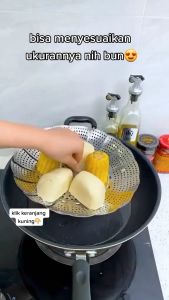 (BISA COD) PROMO Alat Kukus Flexible Kukusan Stainless Steel Steamer Serbaguna / Steamer Lipat / Alat Kukus Portable / Alas Steam Kukusan