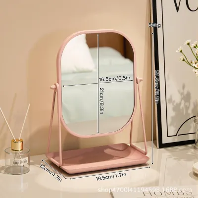 Luxurious Rotatable Vanity Mirror with Tray and Storage