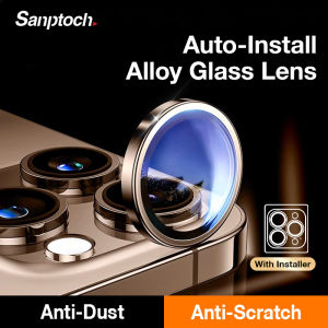【1 Set】Sanptoch Dustproof Alloy Glass Lens Protection For iPhone 16 / 15 / 14 / 13 / 12 / 11 Pro Max Plus For Diamond Camera Lens Protector Film With Installer Kit