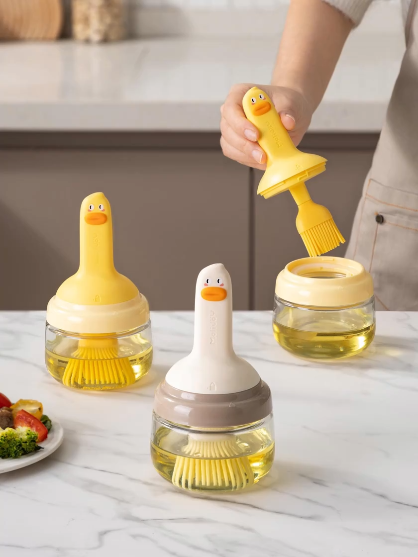 Upgraded Oil Brush Heat-resistant Oil Bottle Food Grade Sealed Silicone Baking and Barbecue Integrated Oil Brush Bottle