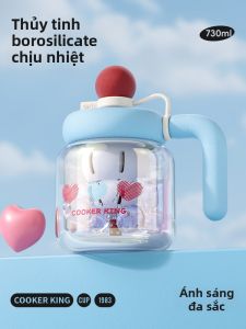 COOKER KING | Borosilicate Glass Straw Cup Large Capacity
