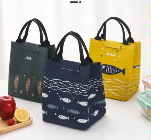 Ready Stock- Japanese Style Insulated Lunch Box Cooler Tote Bag Cooler Bag Leakproof Picnic Bag Reusable ZIP Lunch Container - FISH LB01 ✅✅✅✅✅✅**** PRINTING CUSTOM LOGO AVAILABLE *****✅✅✅✅✅✅