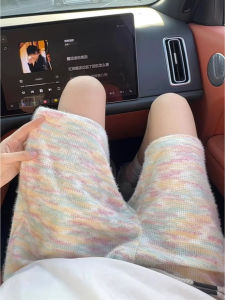 Quần Short Dệt Kim Maha Mùa Hè Mỏng Nhiều Màu Sắc Mềm Mại Quần Thể Thao Thường Ngày Quần Dài Năm Điểm Quần Dài Đến Đầu Gối